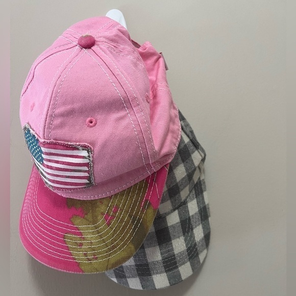Ladies Baseball Hat Pink Camo USA Flag Cap - Picture 6 of 7